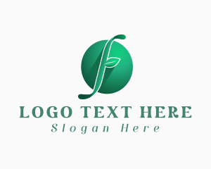 Spa - Natural Leaf Letter F logo design