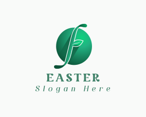 Vegan - Natural Leaf Letter F logo design