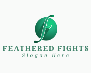 Natural Leaf Letter F logo design