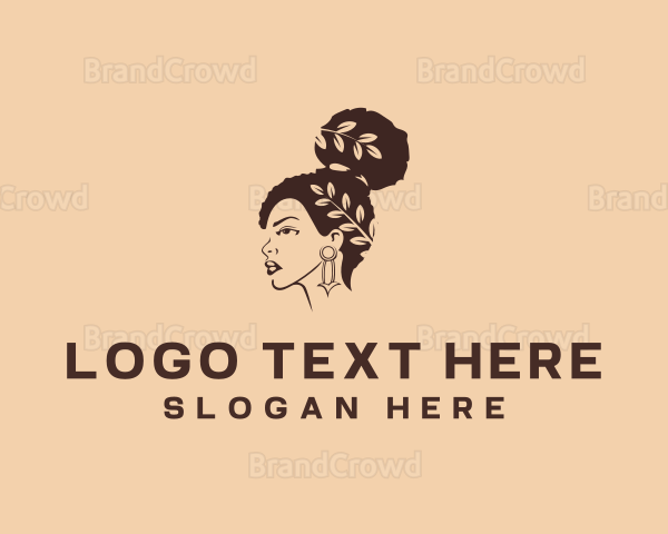 Afro Hair Woman Logo