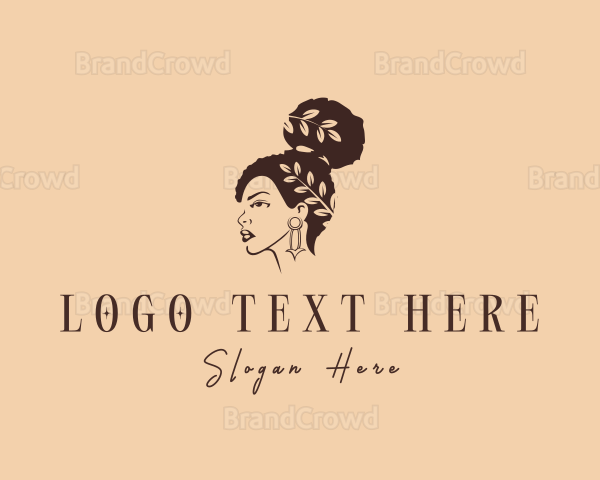 Afro Hair Woman Logo