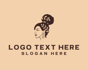 Afro Hair Woman  Logo