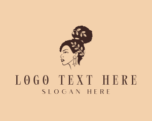 Afro Hair Woman  Logo