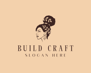 Afro Hair Woman  logo design