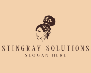 Afro Hair Woman  logo design