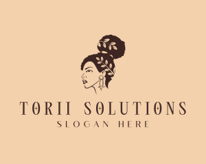 Afro Hair Woman  logo design