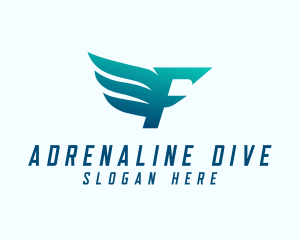 Skydiving - Flying Wing Aviation logo design