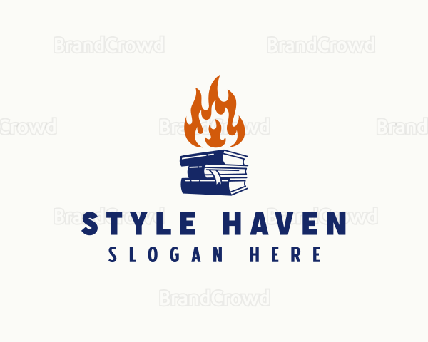 Fire Book Writer Logo