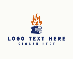 Writer - Fire Book Writer logo design