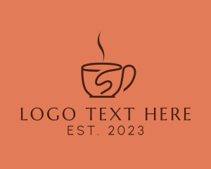 Latte - Steamy Letter S Cup logo design