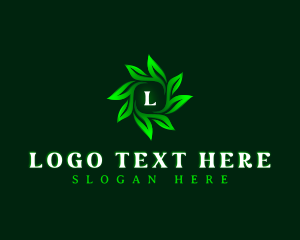 Lettermark - Nature Leaves Wreath logo design