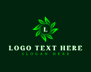 Nature Leaves Wreath Logo