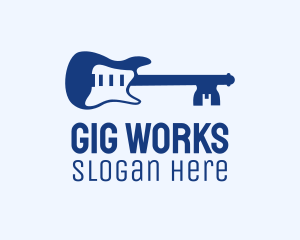 Gig - Blue Key Guitar logo design