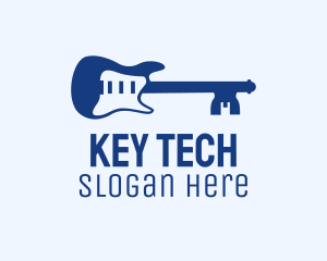 Blue Key Guitar  logo design