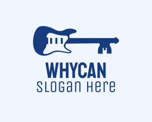 Musical - Blue Key Guitar logo design