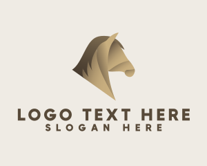 Race Track - Brown Horse Silhouette logo design