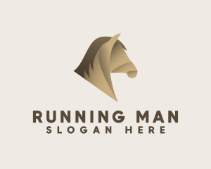Riding - Brown Horse Silhouette logo design