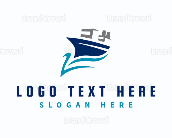 Cargo Ship Ocean Logo