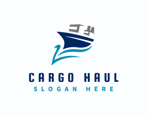 Cargo Ship Ocean logo design