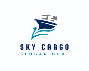 Cargo Ship Ocean logo design