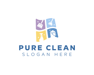 Housekeeper Sanitary Cleaning logo design