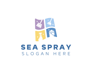 Housekeeper Sanitary Cleaning logo design