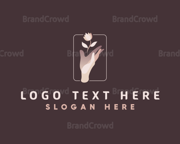 Hand Flower Fashion Logo