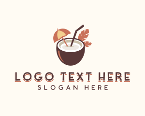 Coconut Milk - Coconut Juice Drink logo design