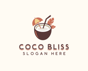 Coconut Juice Drink logo design