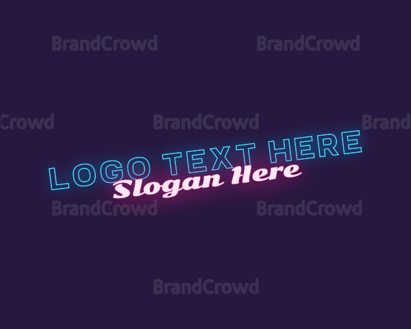 Generic Neon Light Wordmark Logo