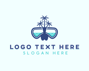 Scuba Mask - Snorkel League Goggles logo design