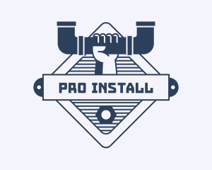 Installer - Handyman Plumbing Emblem logo design