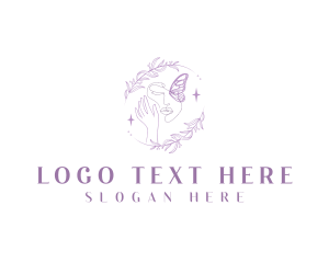 Leaves - Elegant Female Butterfly logo design
