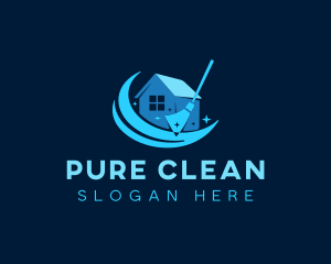  Home Cleaning  Sanitation logo design