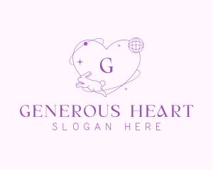 Cosmic Bunny Heart logo design