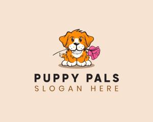 Puppy Dog Rose logo design