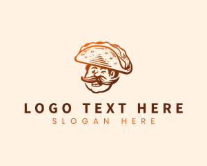 Mustache - Mexican Taco Man logo design