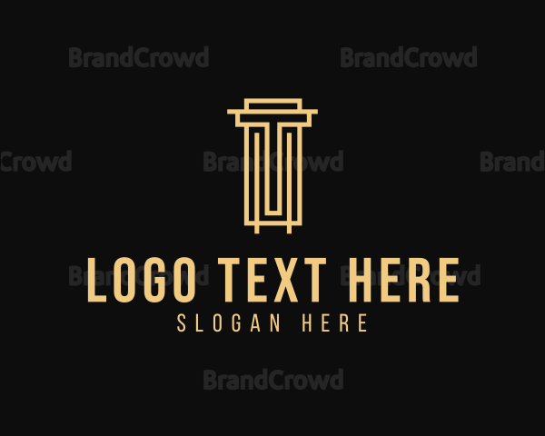 Modern Column Pillar Letter T Logo