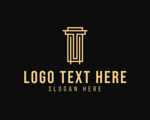 Investor - Modern Column Pillar Letter T logo design