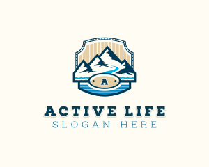 Mountain Hiking Adventure logo design