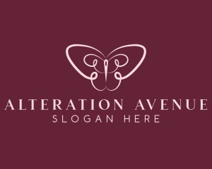 Butterfly Needle Alteration logo design