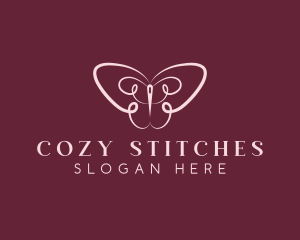 Butterfly Needle Alteration logo design