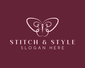 Butterfly Needle Alteration logo design