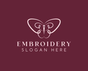 Butterfly Needle Alteration logo design