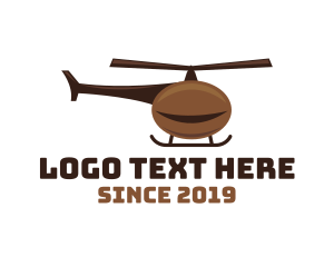 Helicopter - Coffee Bean Helicopter logo design