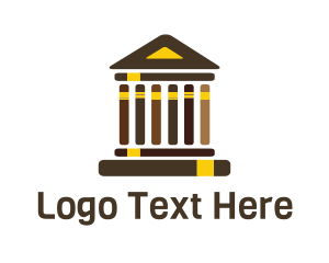 Pantheon - Greek Book Library logo design