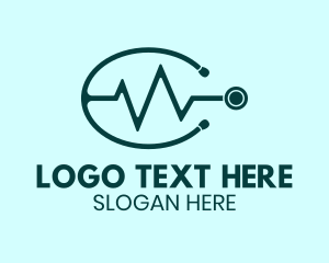 Hospital - Stethoscope Cardiologist Lifeline logo design