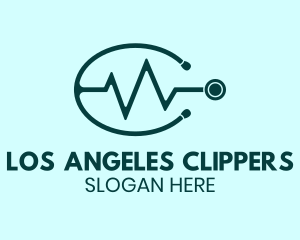 Stethoscope Cardiologist Lifeline Logo