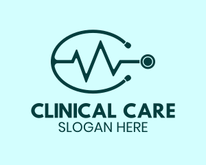 Stethoscope Cardiologist Lifeline logo design