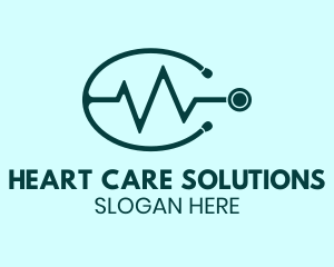 Stethoscope Cardiologist Lifeline logo design